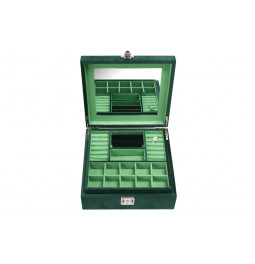 Jewellery box Hamilton, green velvet, 28x26x10.5cm