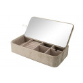 Jewellery box Tiringe, velvet, taupe, 24.5x12.5x5cm