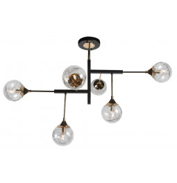 Pendant lamp Idrija 6 CL, clear G9 6x25W, 110x110x70cm