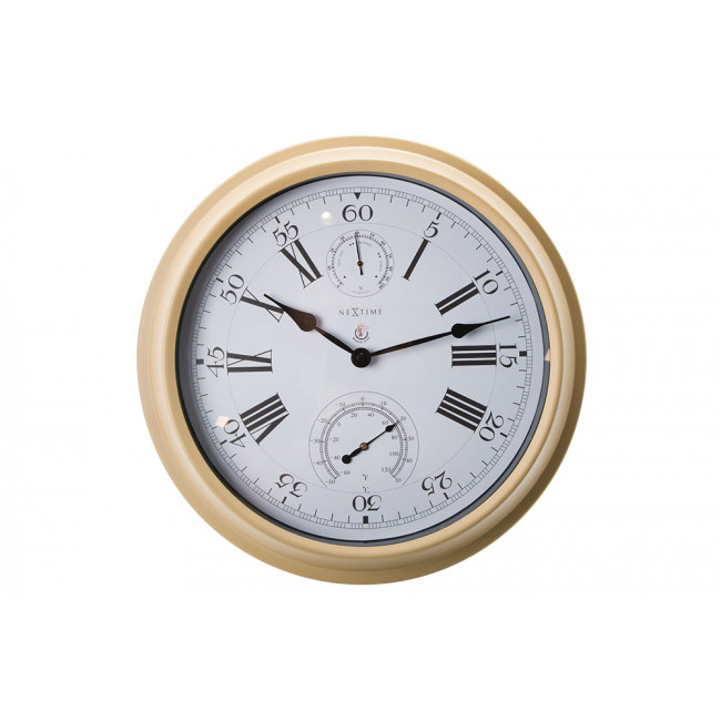 Wall clock/weather station Hyacinth, metal, D40.5cm