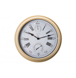 Wall clock/weather station Hyacinth, metal, D40.5cm