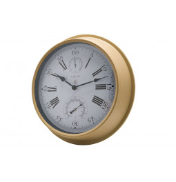 Wall clock/weather station Hyacinth, metal, D40.5cm