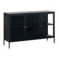 Metal sideboard Carmel 3 sections, black,H85x132x41cm 