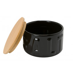 Flake salt cellar Salt, black, ceramic, 4.8x8x8cm