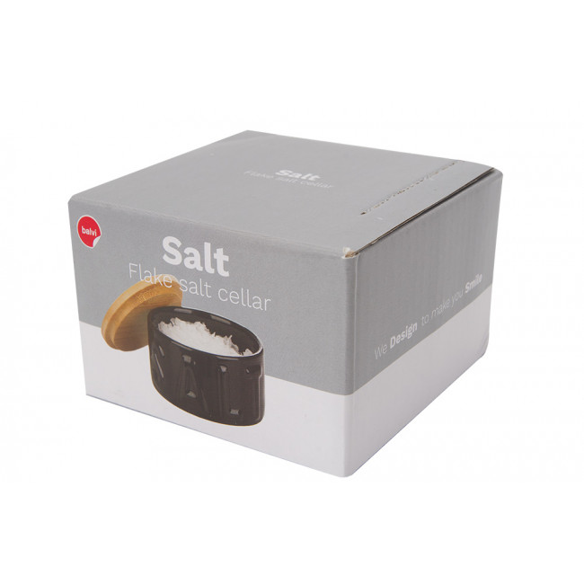 Flake salt cellar Salt, black, ceramic, 4.8x8x8cm