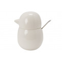 Sugar bowl Birdie, white, porcelain, 15.5x10.4x11.5cm