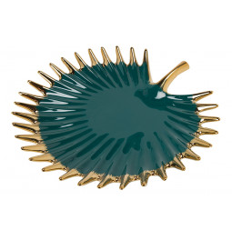 Decorative bowl Waterlo, green/gold, 31x30.5x4.5cm