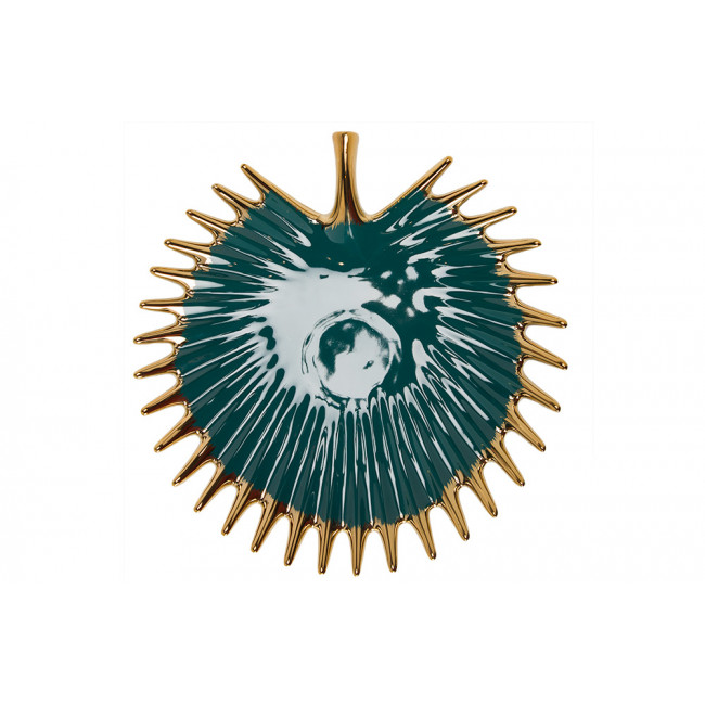 Decorative bowl Waterlo, green/gold, 31x30.5x4.5cm