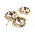 Decorative 3-bowls dish with leaf, 29x21.5cm