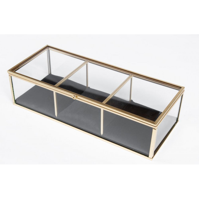Jewellry box Gold glass H7x25.2x10.3cm