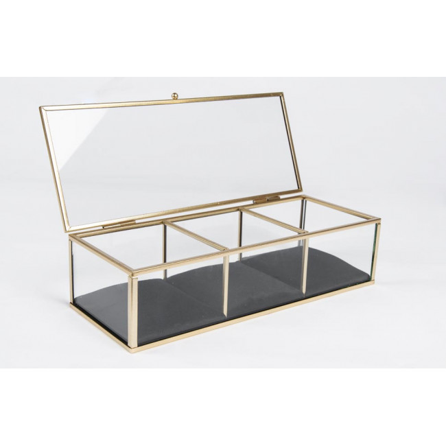 Jewellry box Gold glass H7x25.2x10.3cm