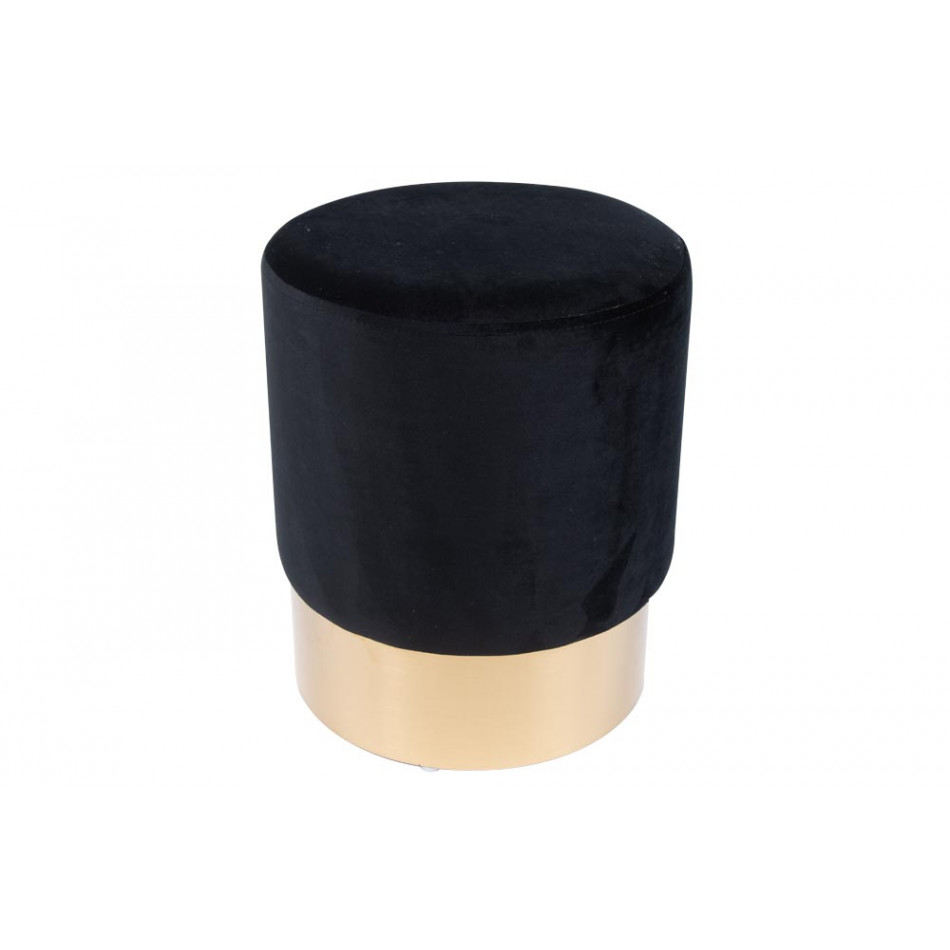 Stool Noto, black/golden base, 35x42cm
