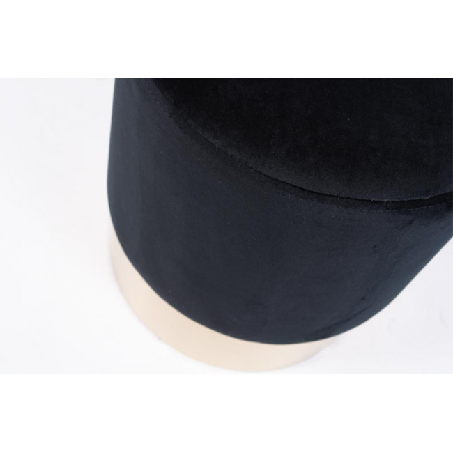 Stool Noto, black/golden base, 35x42cm