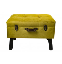 Bench Ferento M, yellow colour, velvet, 54x35x37cm