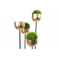 Planter/candleholder Quattro, black/gold, 36x36x H97cm