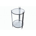Metal table Bampton L, black, glass top, H67cm D41.5cm