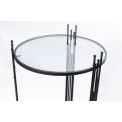 Metal table Bampton L, black, glass top, H67cm D41.5cm