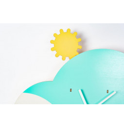 Wall clock Luminous Cloudy, wood, 29x37x4.9cm