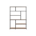 Bookcase Seaford, oak/black frame, 135x35x185cm