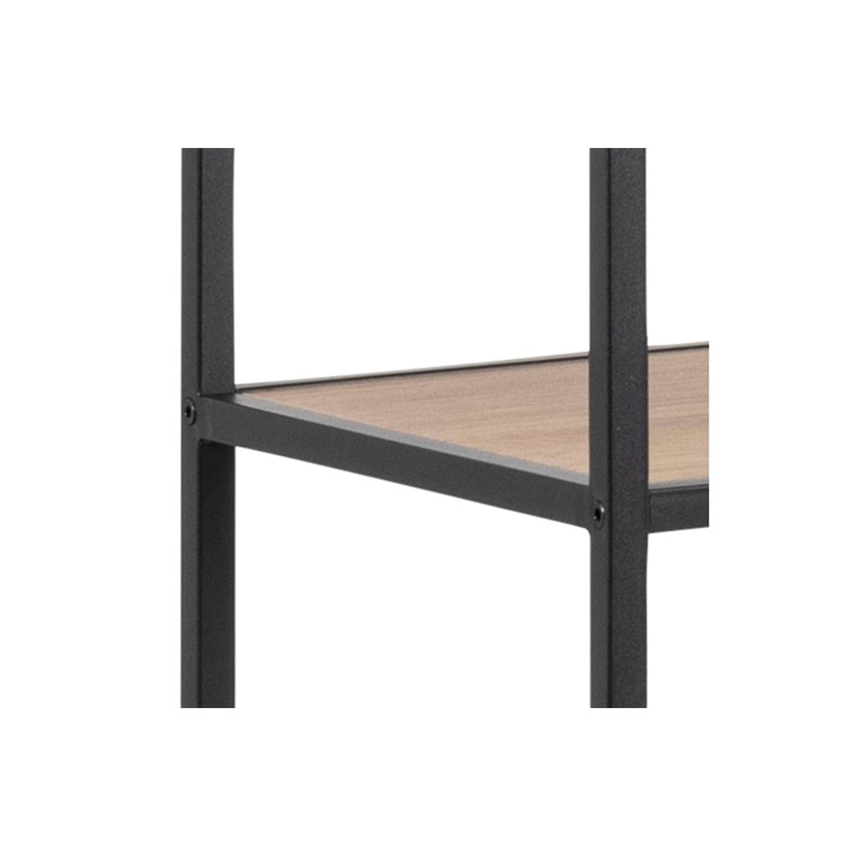 Bookcase Seaford, oak/black frame, 135x35x185cm