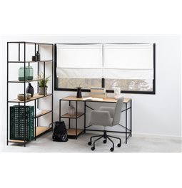 Bookcase Seaford, oak/black frame, 135x35x185cm