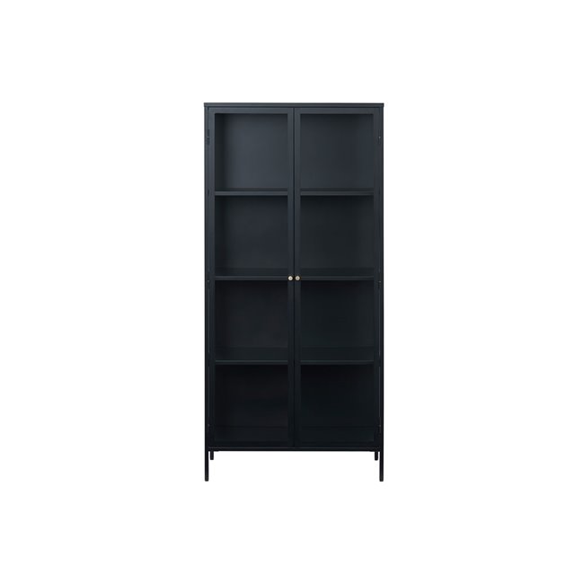 Metal cabinet Carmel, black, H190x90x41cm