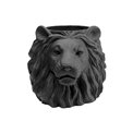 Deco planter Lion Black, 44x40x38cm D24.5