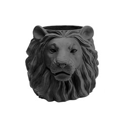Deco planter Lion Black, 44x40x38cm D24.5