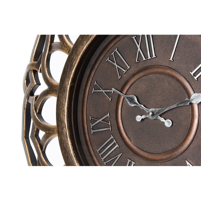 Plastic wall clock Arabesque, golden, D60cm