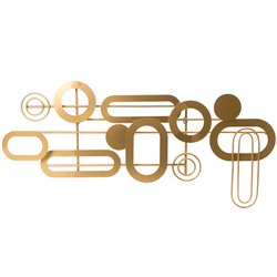 Wall deco Eclipse, golden, 100x7x48cm