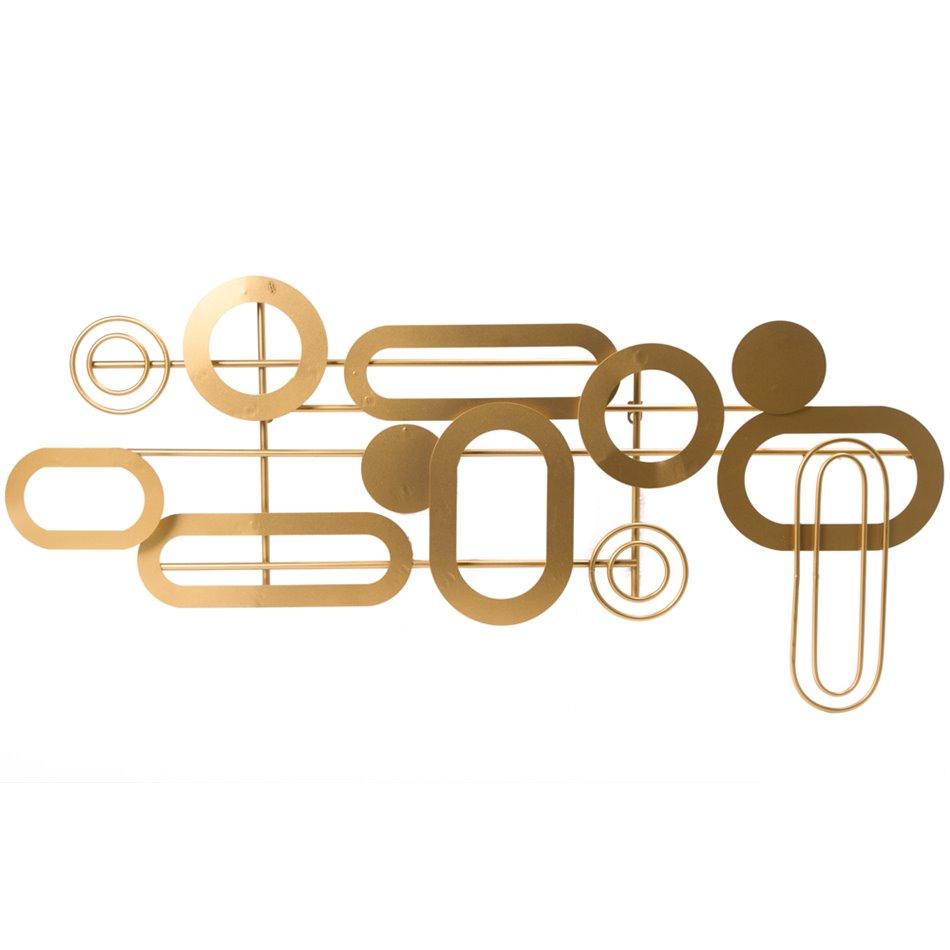 Wall deco Eclipse, golden, 100x7x48cm