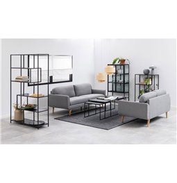 Bookcase Seaford, black, 114x35x185cm