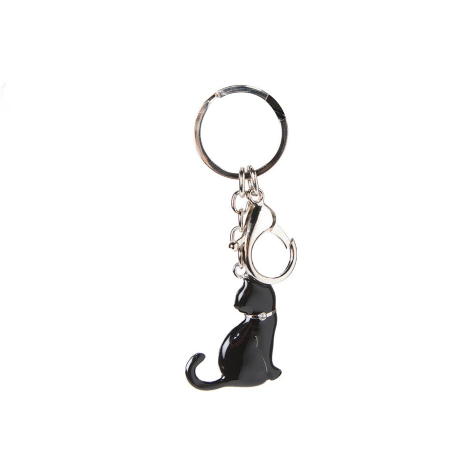 Keychain Cat, metal, W3.5xH8cm