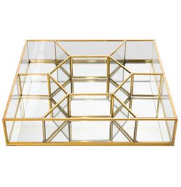 Decorative box, iron/glass,  25x25x5cm