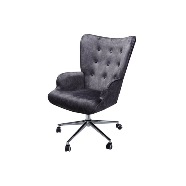 Chair Darlington 4,d.grey,velvet, H106x70x64, seat h 48-54c