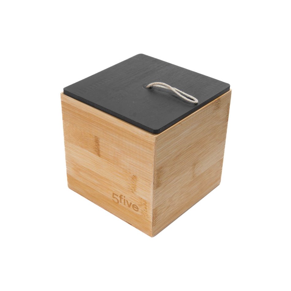 Bamboo food storage L, H12.5x12.5x12.7cm