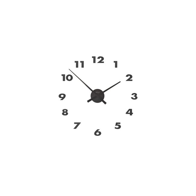 Wall clock Small hands, black, 48x3cm