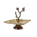 Decorative square dish  w/leaf Badem, 23x23x23cm