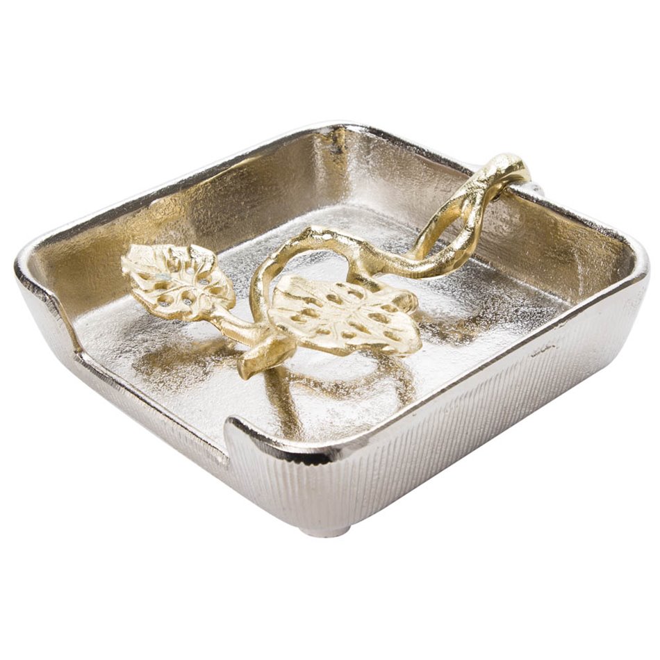 Napkin tray we/leaf handle Baga, 19x19x5cm