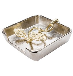 Napkin tray we/leaf handle Baga, 19x19x5cm