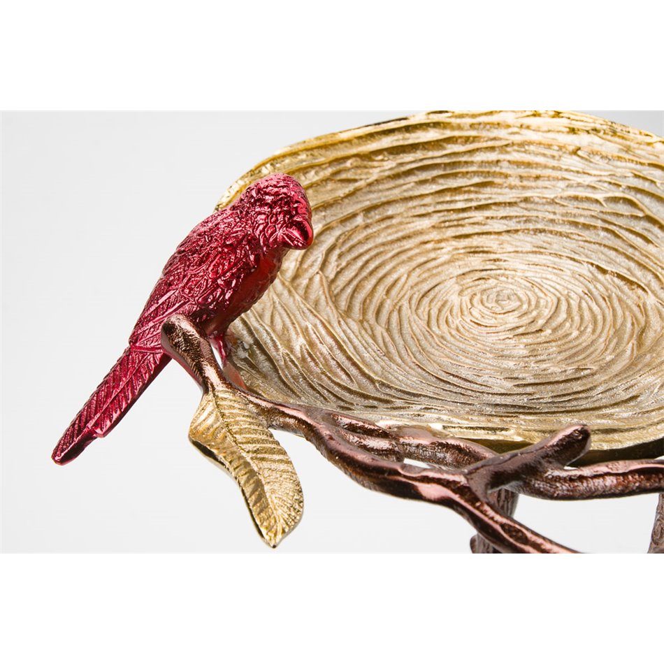 Round table w/bird siting Bagnolo, 33x36cm