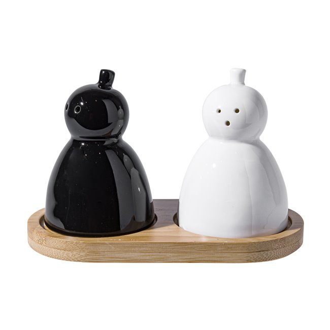 S and P set Alien, porcelain/bamboo, H10x14x7cm