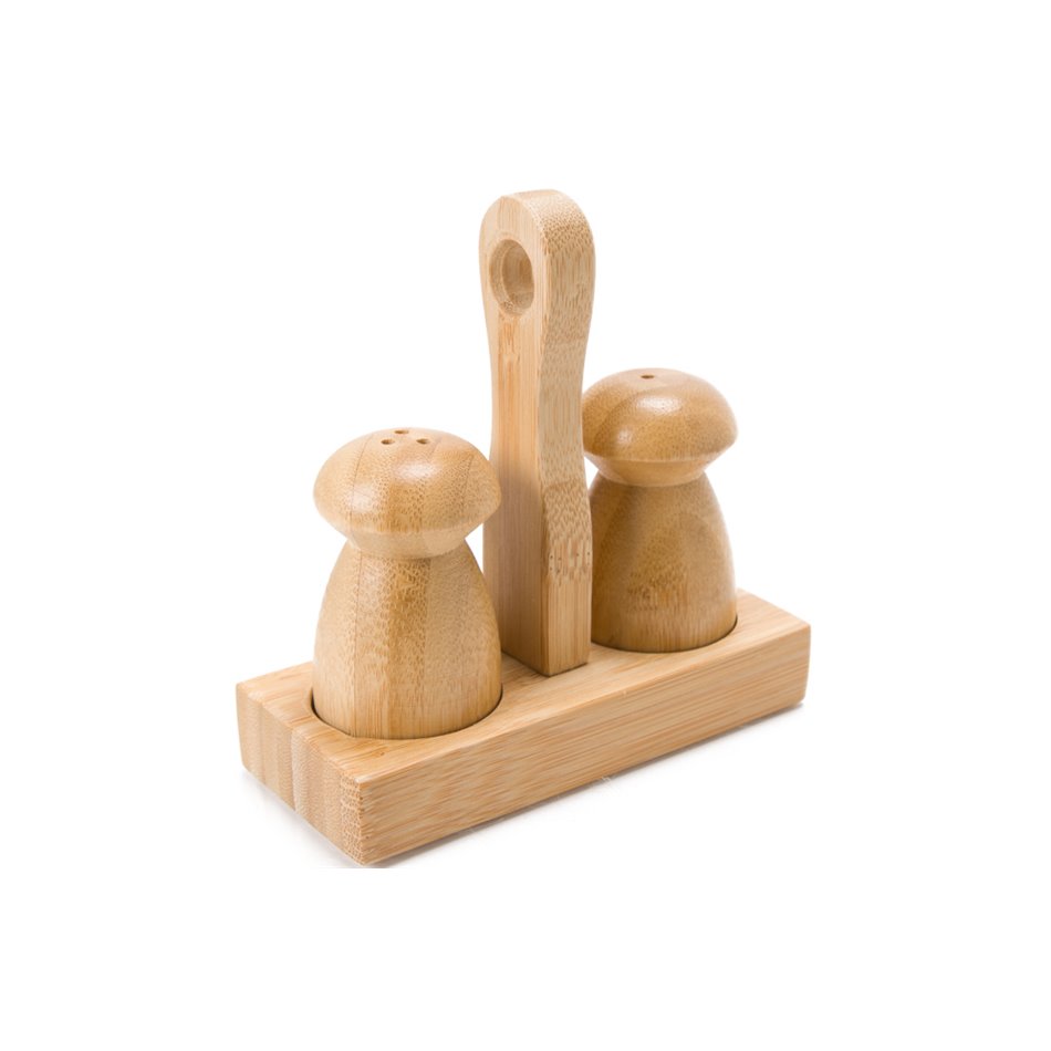 Bamboo spice jar set