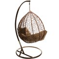 Plaited hanging chair Gabro, brown, H195, D105cm