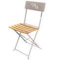 Folding chair Bella Vita, grey, metal/wood, 81x42x48cm