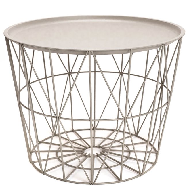 Side table Filaire, pelēks, metal, H40xD52.5cm