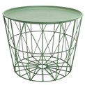 Side table Filaire, green, metal, H40xD52.5cm