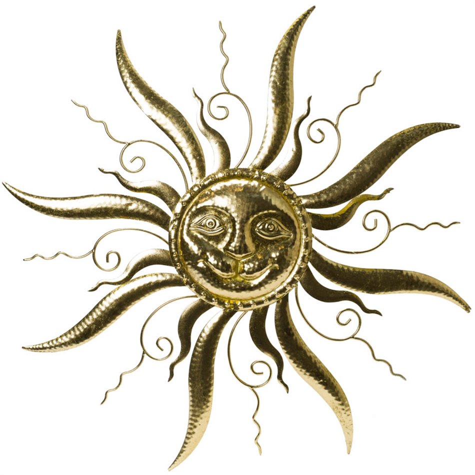 Wall decor Kila Sun, golden, D77x3cm