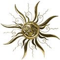 Wall decor Kila Sun, golden, D77x3cm