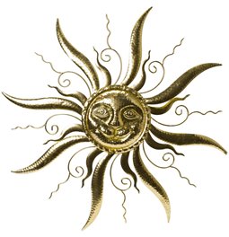 Wall decor Kila Sun, golden, D77x3cm